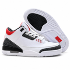 Air Jordan 3 Retro 'White Fire Red' | White Leather + Cement Grey Elephant Print + Visible Air Unit, Men's Basketball & Lifestyle Sneakers, Iconic Streetwear & Premium Comfort