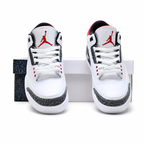 Air Jordan 3 Retro 'White Fire Red' | White Leather + Cement Grey Elephant Print + Visible Air Unit, Men's Basketball & Lifestyle Sneakers, Iconic Streetwear & Premium Comfort
