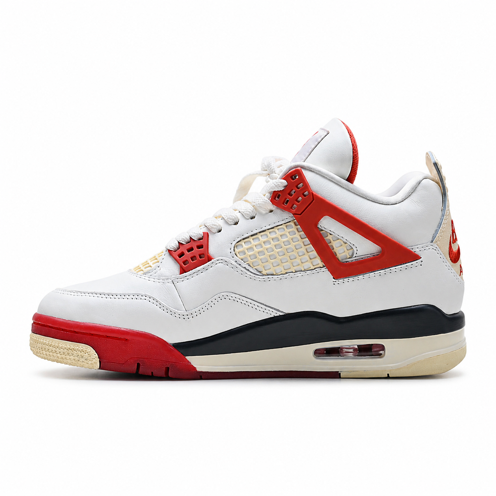 Nike Air Flight Legacy | White Leather + University Red Accents + Vintage Cream Midsole, Men's Retro Basketball Sneakers, Classic Court Style & Comfortable Cushioning