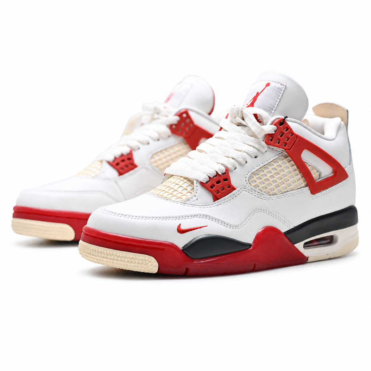 Nike Air Flight Legacy | White Leather + University Red Accents + Vintage Cream Midsole, Men's Retro Basketball Sneakers, Classic Court Style & Comfortable Cushioning