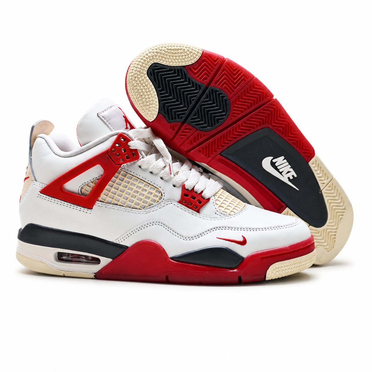 Nike Air Flight Legacy | White Leather + University Red Accents + Vintage Cream Midsole, Men's Retro Basketball Sneakers, Classic Court Style & Comfortable Cushioning