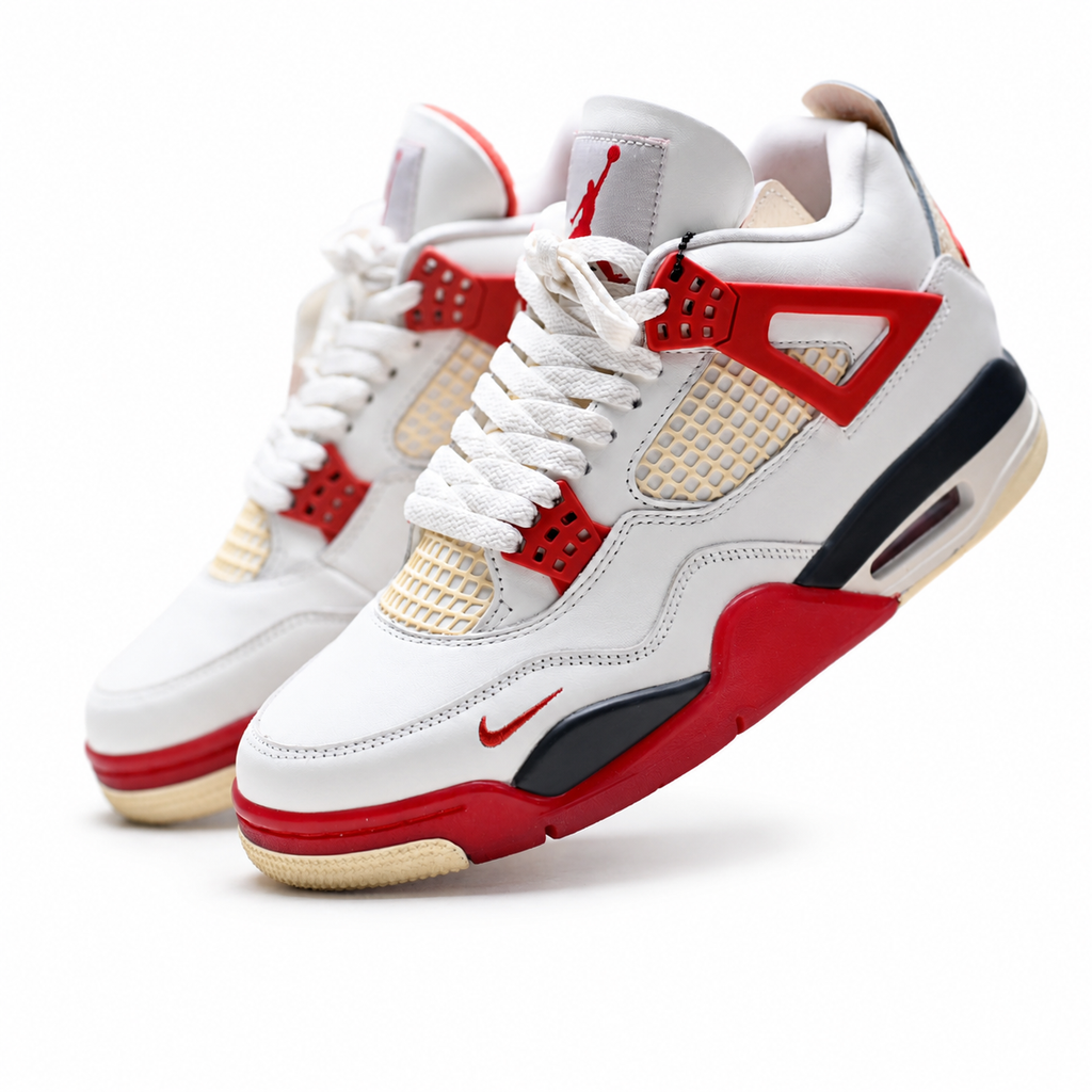 Nike Air Flight Legacy | White Leather + University Red Accents + Vintage Cream Midsole, Men's Retro Basketball Sneakers, Classic Court Style & Comfortable Cushioning