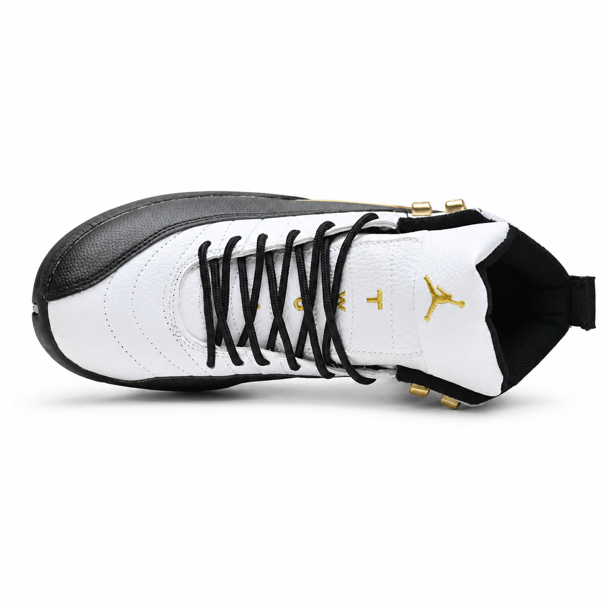 Air Jordan 12 Retro 'Playoffs' | White Tumbled Leather + Black Mudguard + Metallic Gold Accents, Men's Basketball & Lifestyle Sneakers, Iconic High-Top & Premium Durability