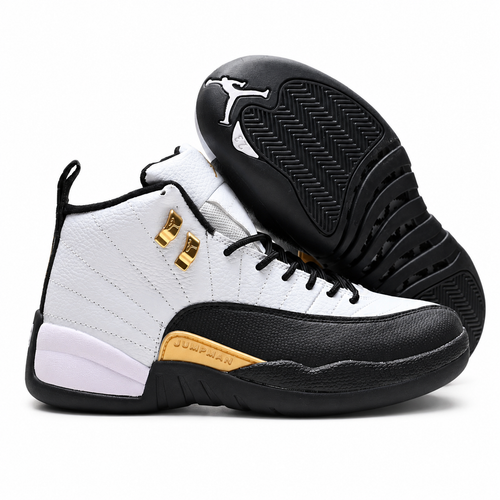 Air Jordan 12 Retro 'Playoffs' | White Tumbled Leather + Black Mudguard + Metallic Gold Accents, Men's Basketball & Lifestyle Sneakers, Iconic High-Top & Premium Durability