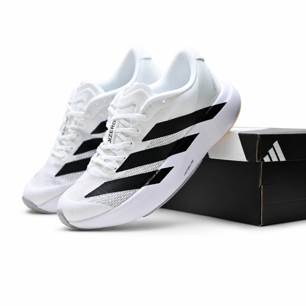 Adidas Adizero Evo SL | Cloud White/Core Black + Lightstrike Pro Foam + Continental Outsole, Lightweight Performance Running Shoes, 2026 Marathon Training Essential