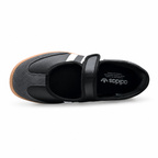 Adidas Originals Samba Jane Black and White Mary Jane with Velcro strap gum sole and three stripes women's retro German training shoes