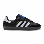 Adidas Originals Samba OG Black and White German Trainer Shoes with Gold-Stamped Logo and Gum Sole Unisex Retro Sneakers
