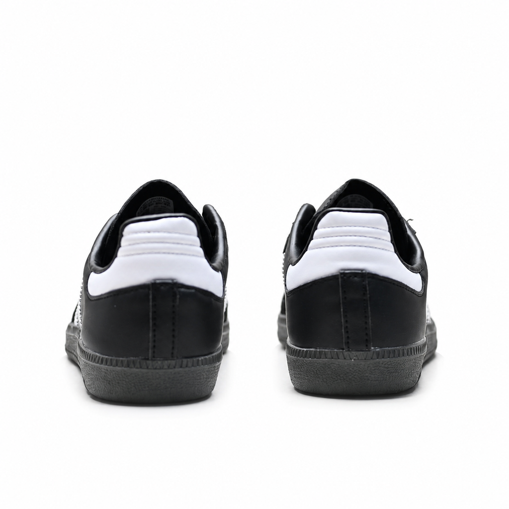 Adidas Originals Samba OG Black and White German Trainer Shoes with Gold-Stamped Logo and Gum Sole Unisex Retro Sneakers