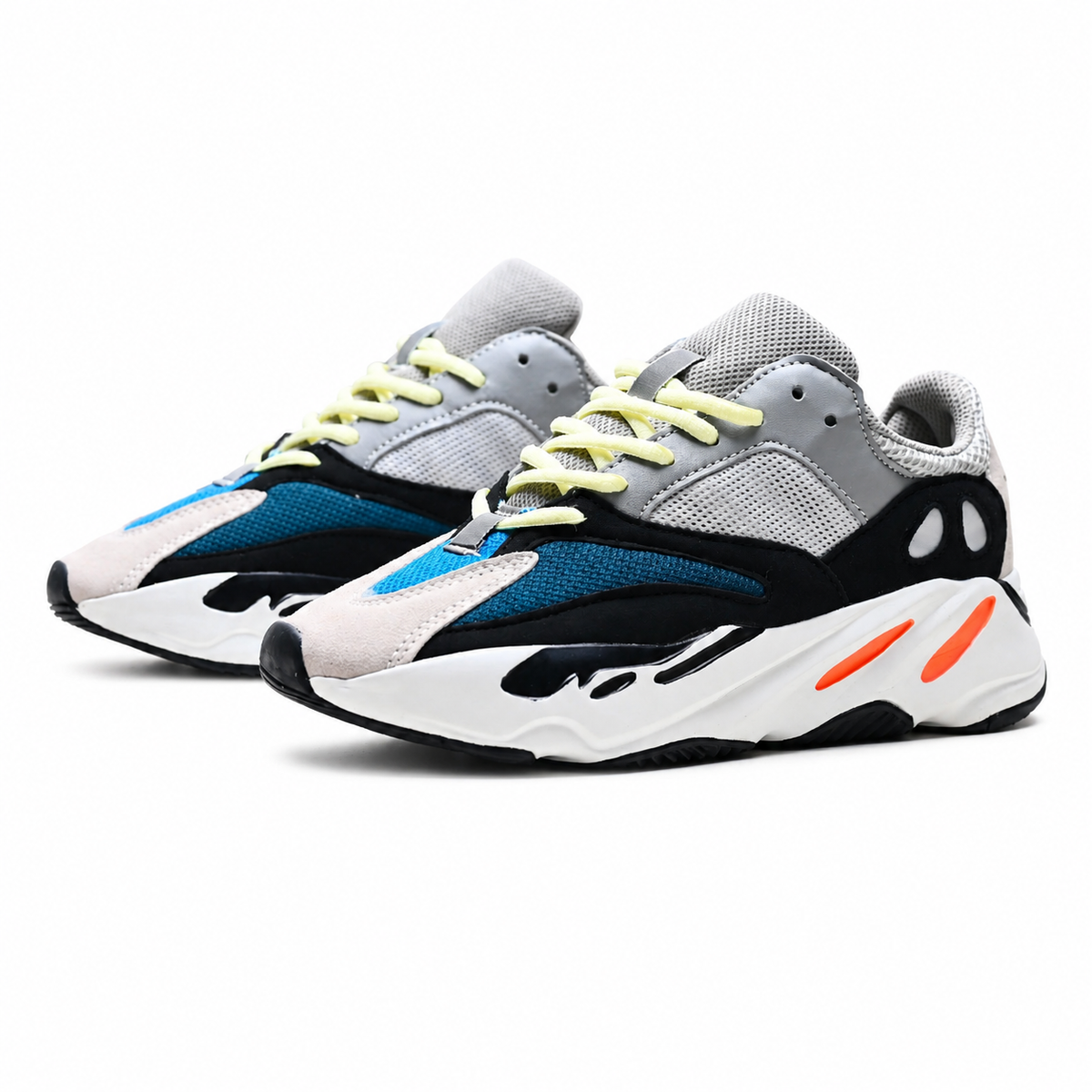adidas Yeezy Boost 700 Wave Runner Sneakers – Grey Black Blue Orange Chunky Shoes