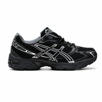 ASICS GEL-1130 Black Pure Silver Retro Running Sneakers – Unisex Mesh GEL Cushioned Shoes