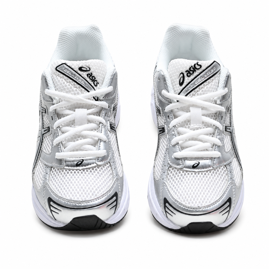 ASICS GEL-1130 White Pure Silver Retro Running Sneakers – Unisex Mesh Cushioned Shoes 1201B020-100