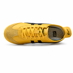 Onitsuka Tiger Mexico 66 Yellow Black Sneakers – Retro Low Top Casual Shoes with Suede Details