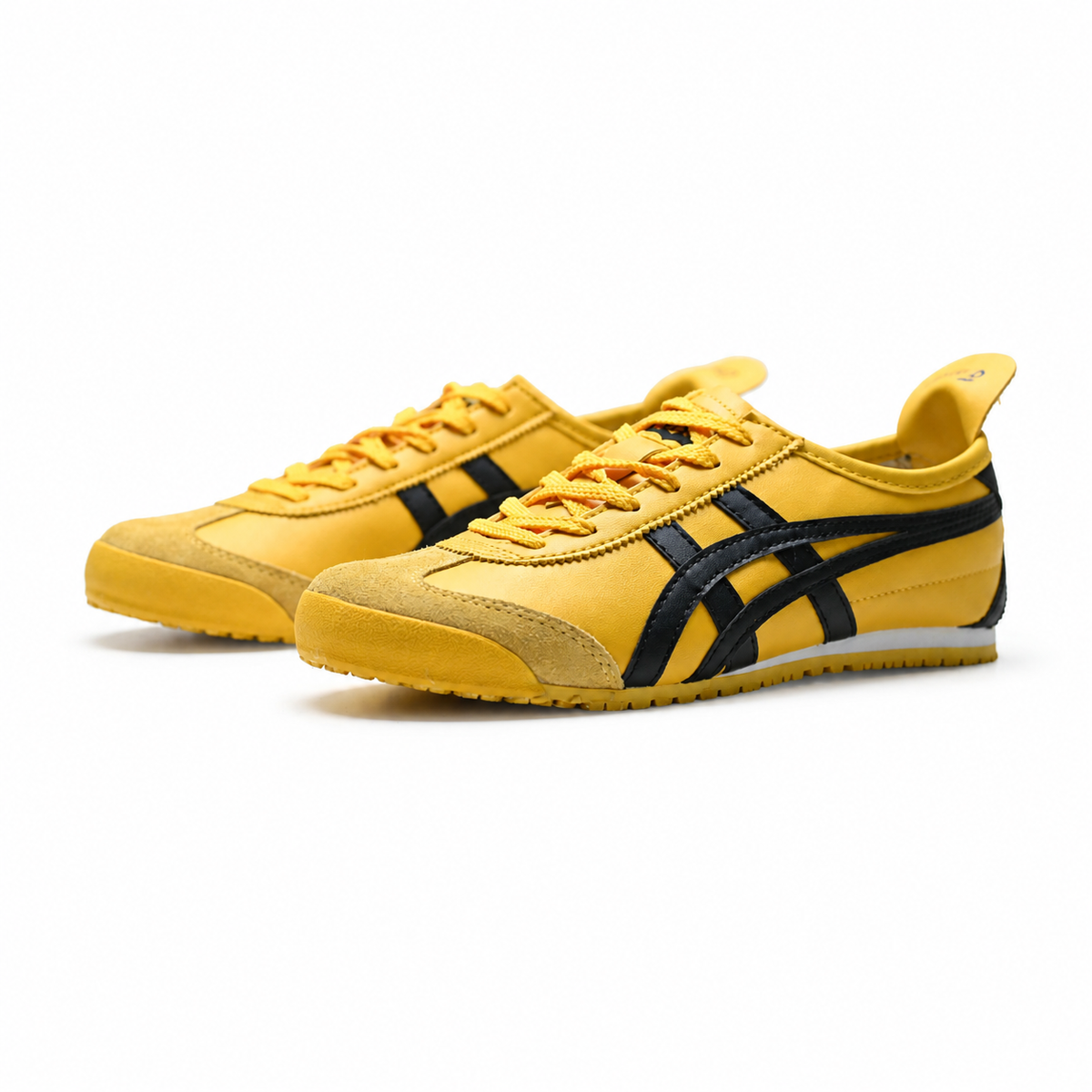 Onitsuka Tiger Mexico 66 Yellow Black Sneakers – Retro Low Top Casual Shoes with Suede Details