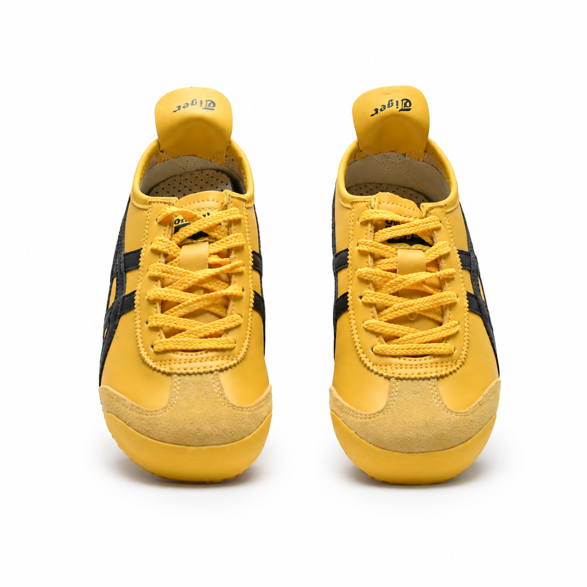 Onitsuka Tiger Mexico 66 Yellow Black Sneakers – Retro Low Top Casual Shoes with Suede Details