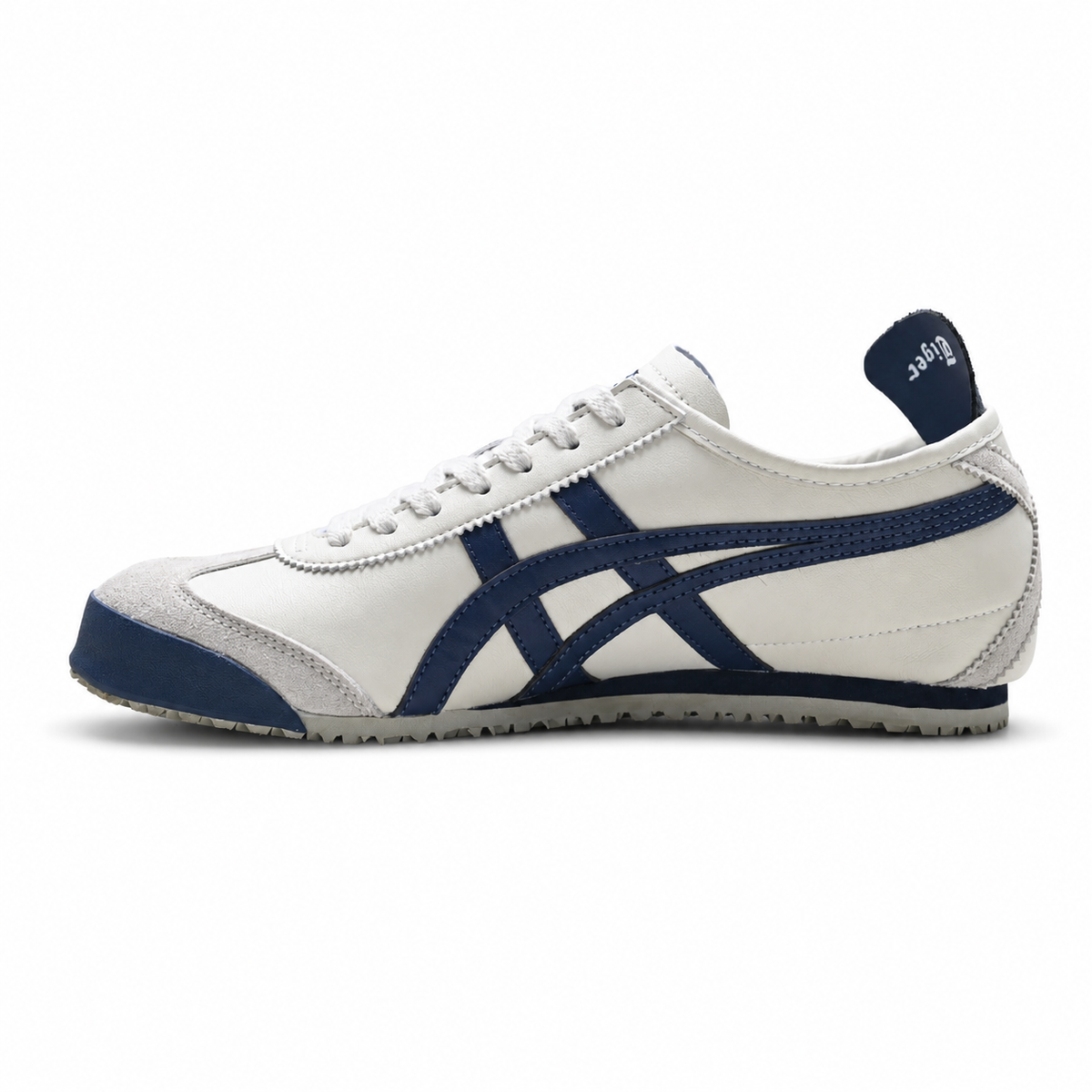 Onitsuka Tiger Mexico 66 Cream Navy Sneakers – Retro Low Top Casual Shoes with Suede Details