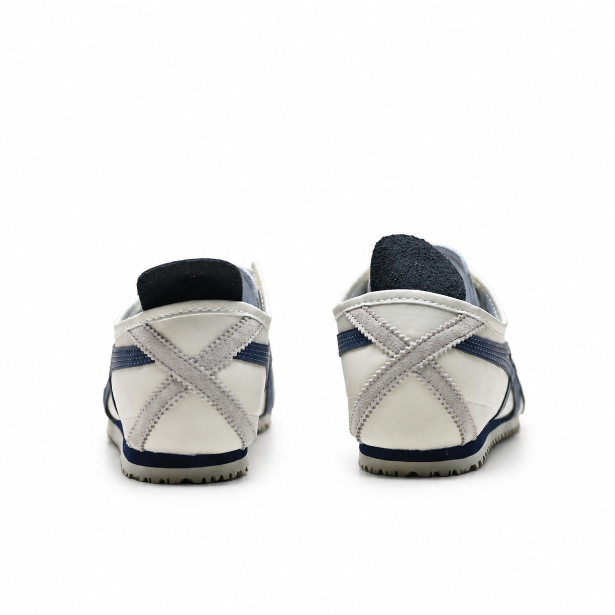 Onitsuka Tiger Mexico 66 Cream Navy Sneakers – Retro Low Top Casual Shoes with Suede Details