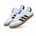 Adidas Samba OG | Cloud White/Core Black + Gum Sole + Gold Branding Unisex Retro Soccer Sneakers 2026 Viral Streetwear Essential