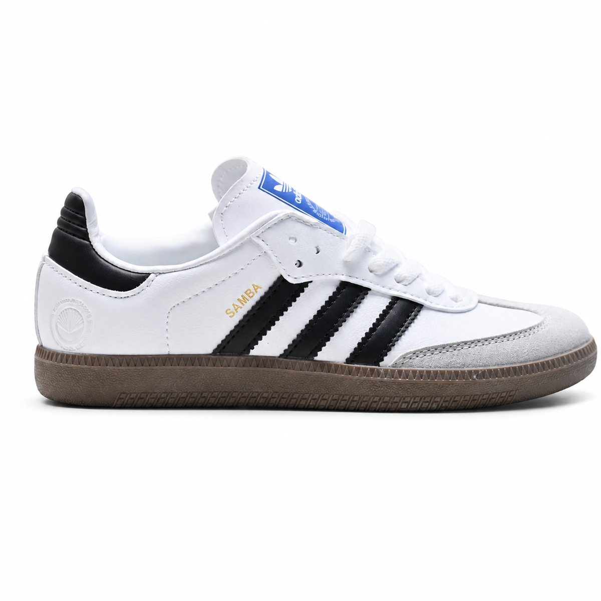 Adidas Samba OG | Cloud White/Core Black + Gum Sole + Gold Branding Unisex Retro Soccer Sneakers 2026 Viral Streetwear Essential