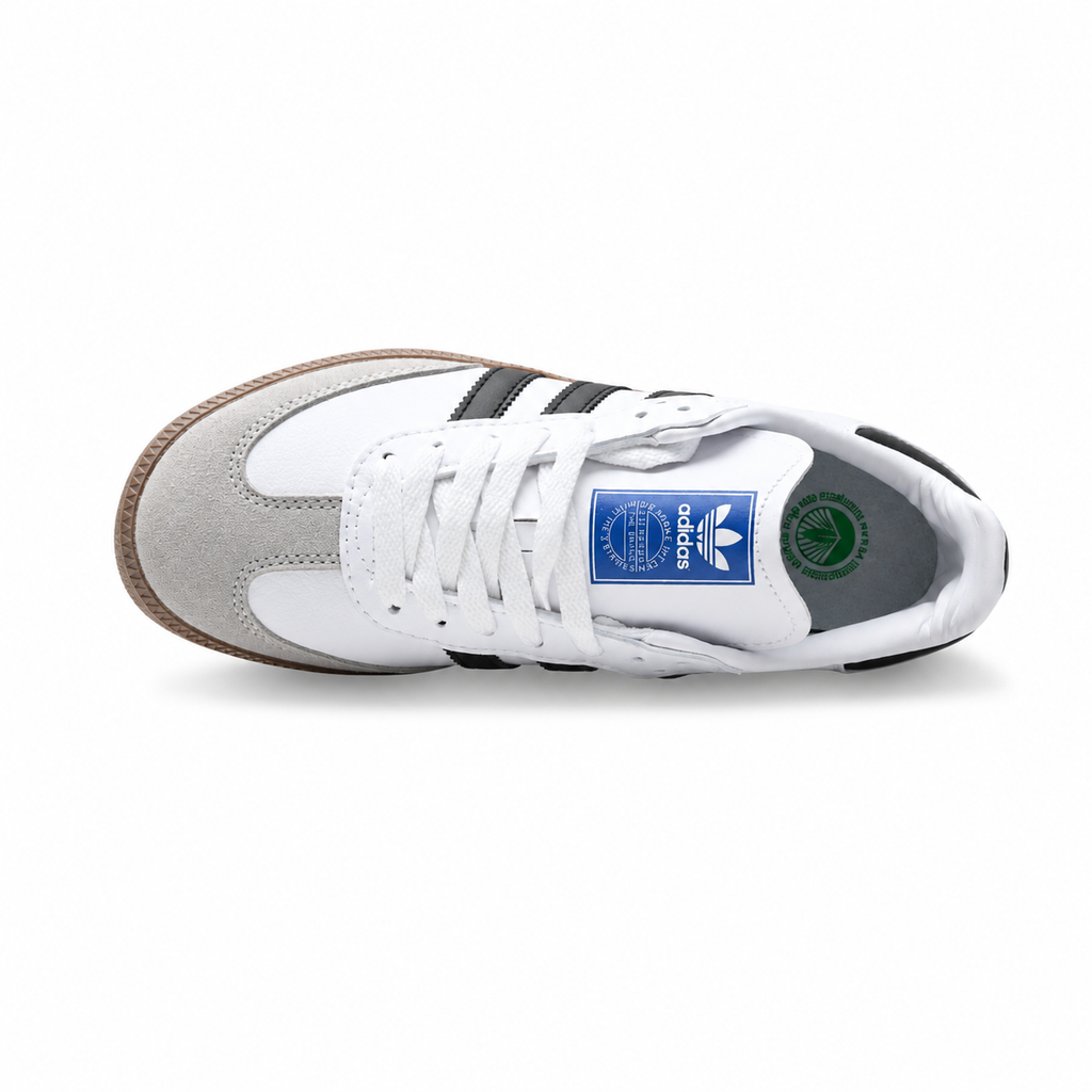 Adidas Samba OG | Cloud White/Core Black + Gum Sole + Gold Branding Unisex Retro Soccer Sneakers 2026 Viral Streetwear Essential