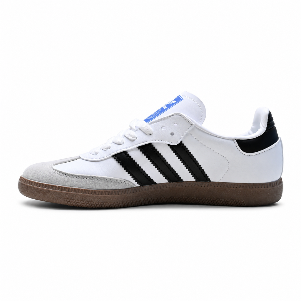 Adidas Samba OG | Cloud White/Core Black + Gum Sole + Gold Branding Unisex Retro Soccer Sneakers 2026 Viral Streetwear Essential