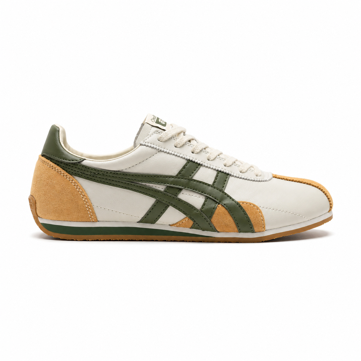 Onitsuka Tiger Mexico 66 | Cream/Olive Green + Mustard Suede Accents + Vintage Gum Sole, Unisex Retro Sneakers, Classic Japanese Streetwear