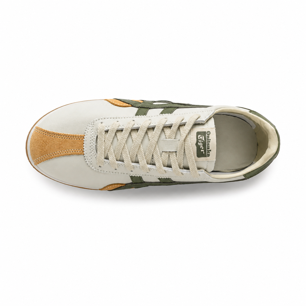 Onitsuka Tiger Mexico 66 | Cream/Olive Green + Mustard Suede Accents + Vintage Gum Sole, Unisex Retro Sneakers, Classic Japanese Streetwear
