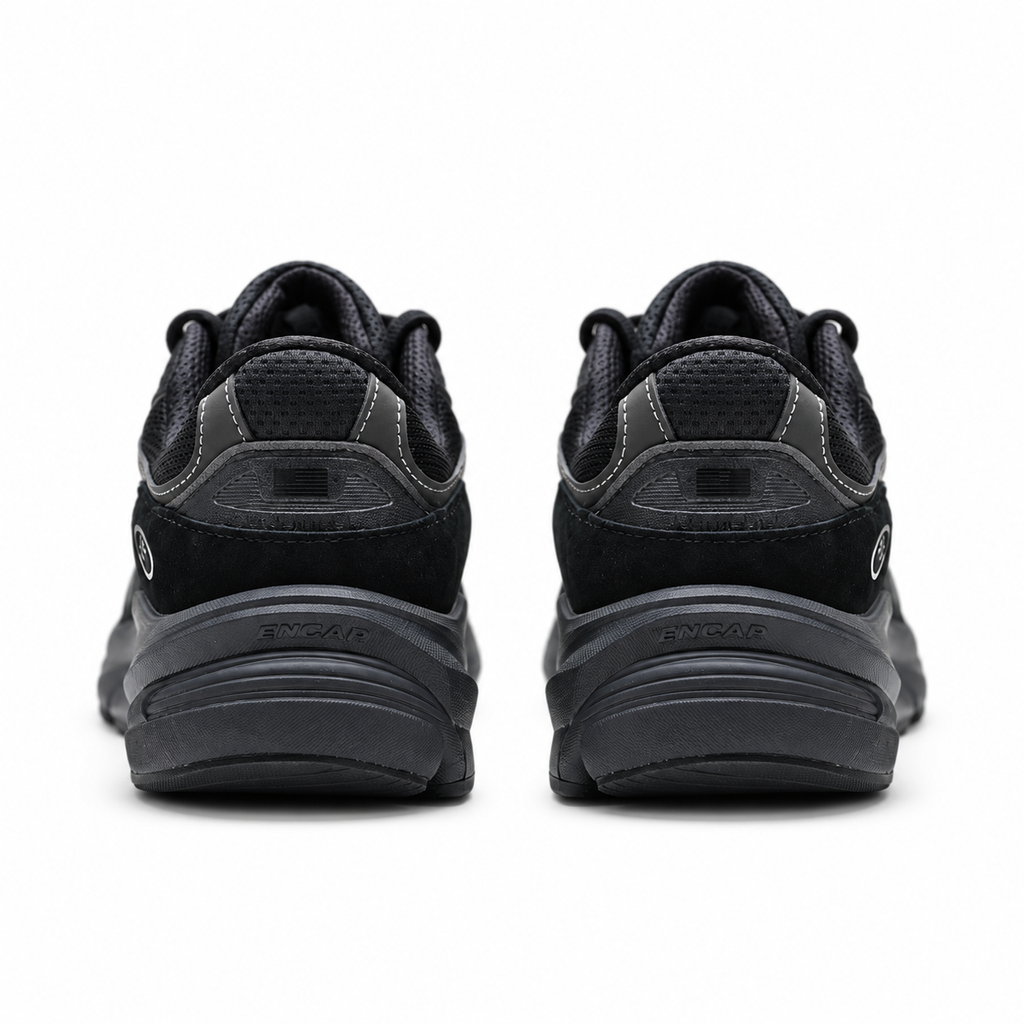 New Balance 990v6 Triple Black Made in USA Sneakers – Suede Mesh Lifestyle Running Shoes with ENCAP Cushioning