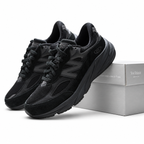 New Balance 990v6 Triple Black Made in USA Sneakers – Suede Mesh Lifestyle Running Shoes with ENCAP Cushioning