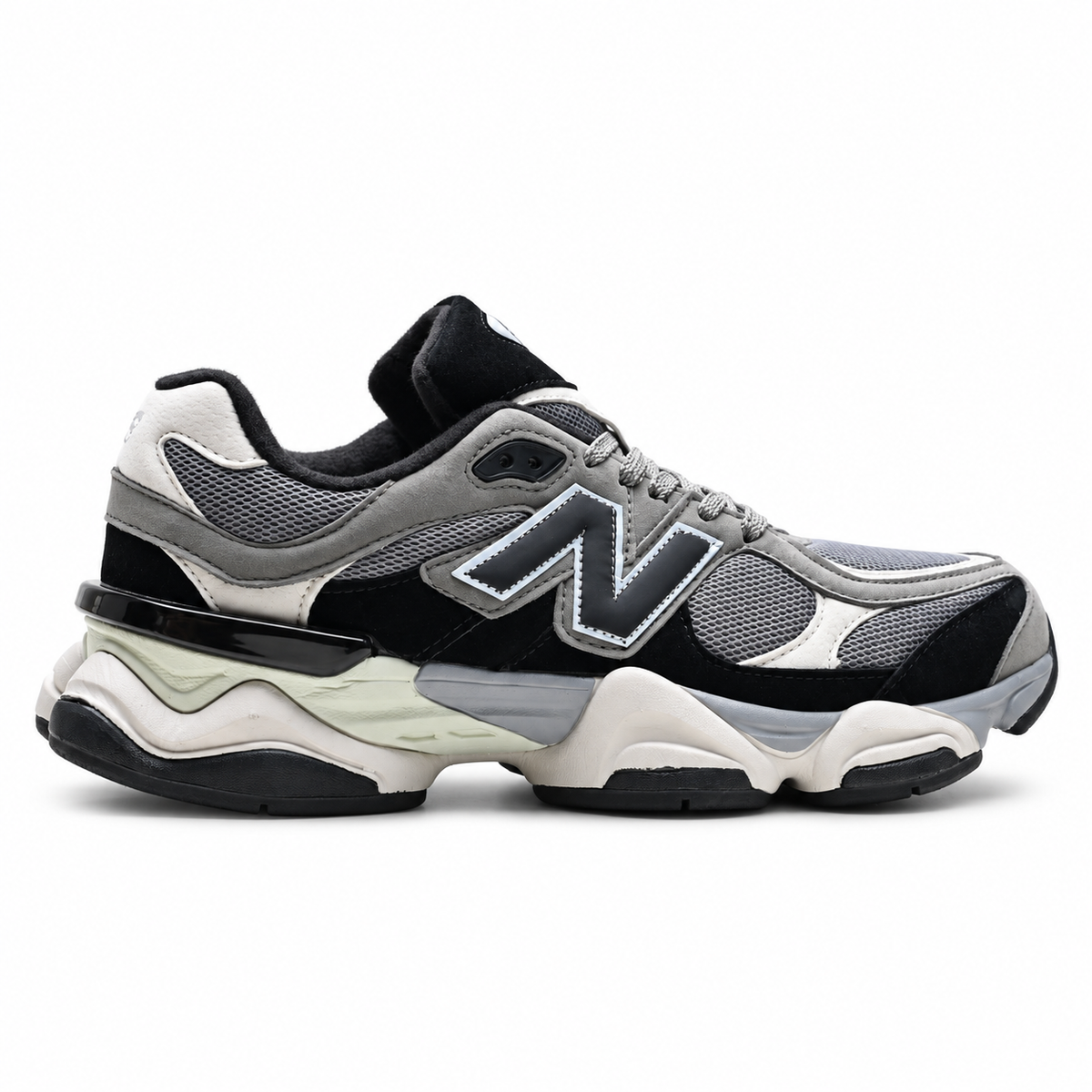 New Balance 9060 Grey Black White Sneakers – Unisex Suede Mesh Chunky Lifestyle Shoes