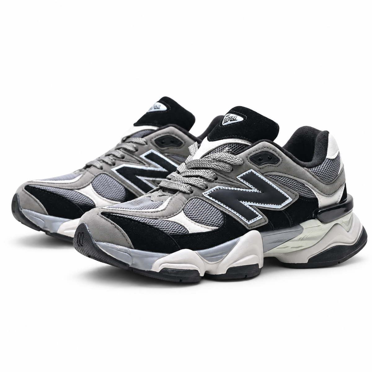 New Balance 9060 Grey Black White Sneakers – Unisex Suede Mesh Chunky Lifestyle Shoes