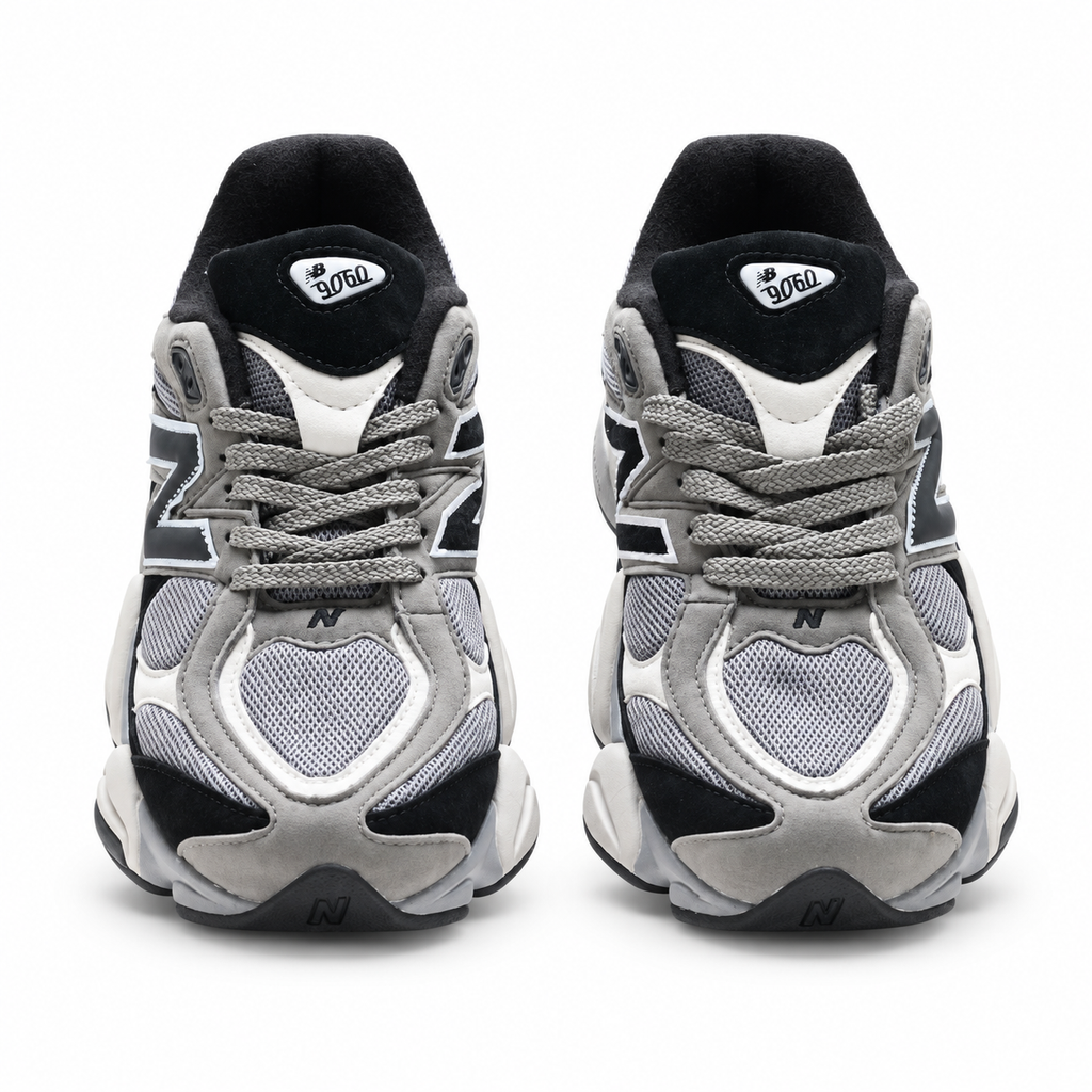 New Balance 9060 Grey Black White Sneakers – Unisex Suede Mesh Chunky Lifestyle Shoes