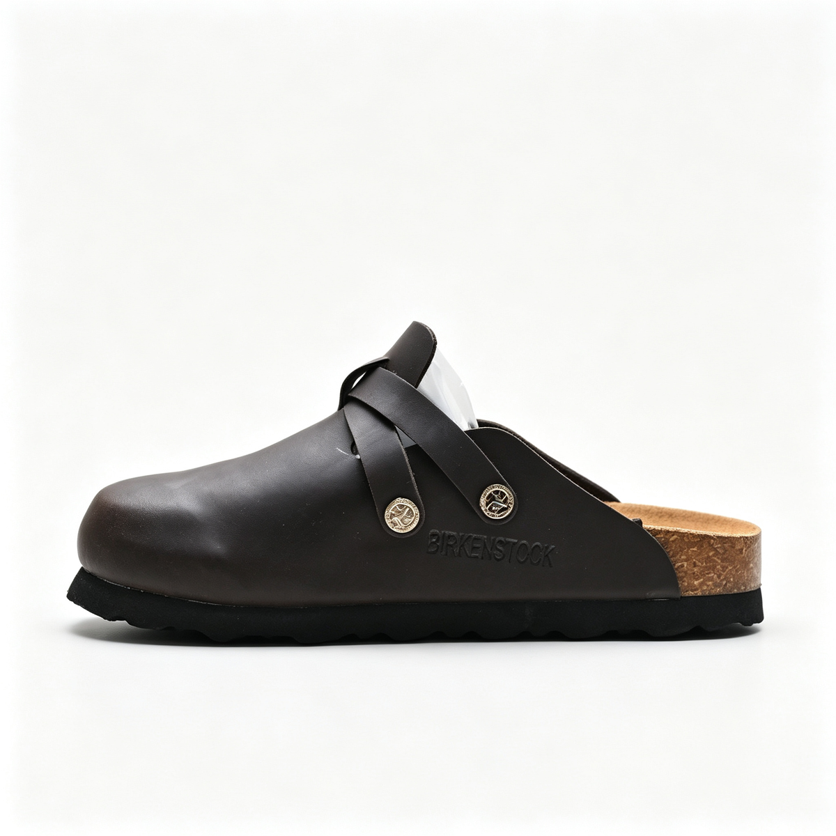 Birkenstock Boston | Black Smooth Leather + Super Grip Sole + Double Strap, Unisex Waterproof-Ready Clogs, Premium Orthopedic Slip-Ons
