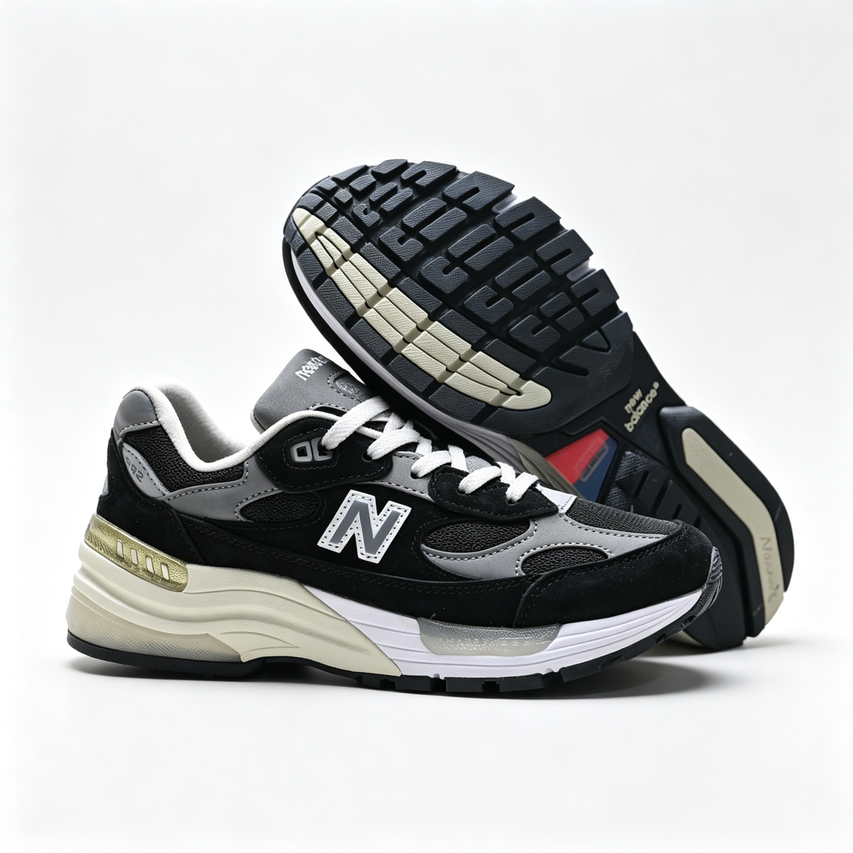 New Balance 992 'Black Grey' | Premium Suede & Mesh + ABZORB Cushioning + Made in USA, Men's & Women's Lifestyle Sneakers, Classic Retro Runner & Streetwear Essential