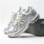 New Balance 1906R White Silver Green Sneakers – Unisex Mesh Retro Running Shoes with N-ERGY Cushioning