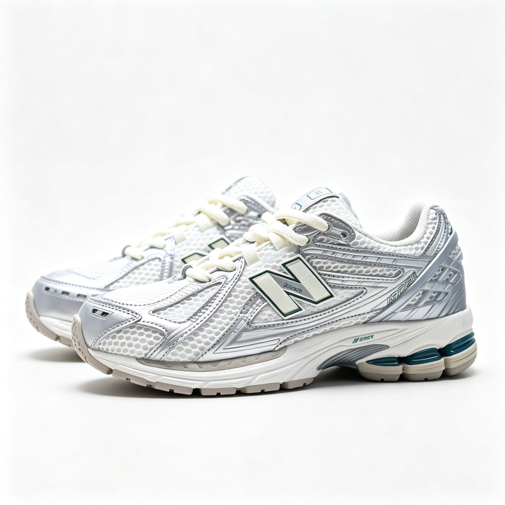 New Balance 1906R White Silver Green Sneakers – Unisex Mesh Retro Running Shoes with N-ERGY Cushioning