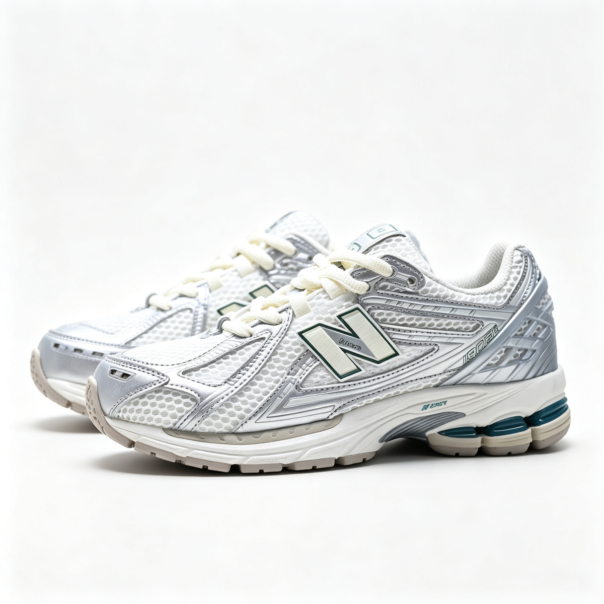 New Balance 1906R White Silver Green Sneakers – Unisex Mesh Retro Running Shoes with N-ERGY Cushioning