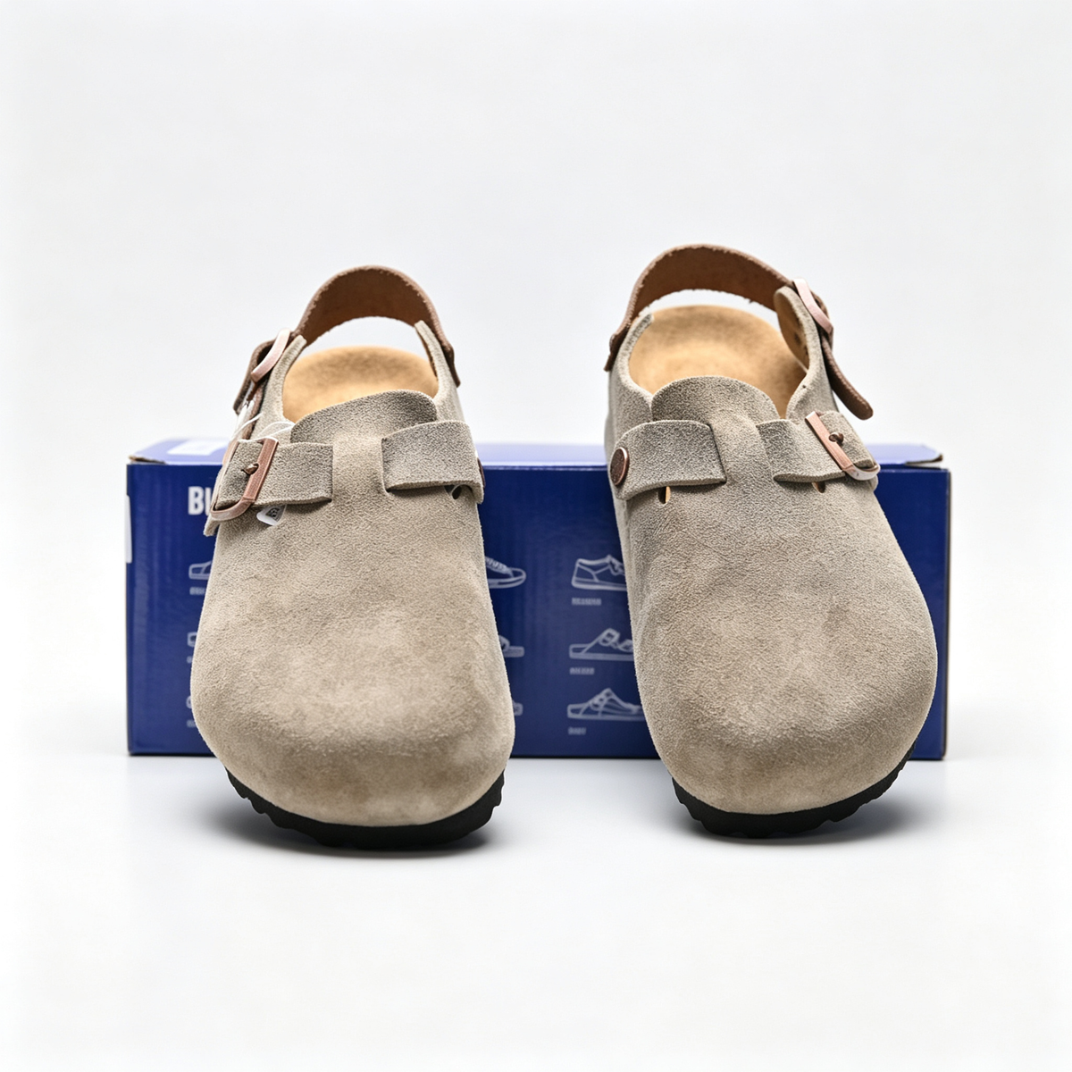 Birkenstock Boston Suede Clogs | Taupe + Adjustable Strap + Soft Footbed, Unisex Orthopedic Slip-On Shoes, Classic Comfort & Minimalist Style