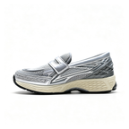 New Balance 1906L Silver Metallic Black Loafers – Unisex Mesh Slip-On Sneakers with N-ergy Cushioning