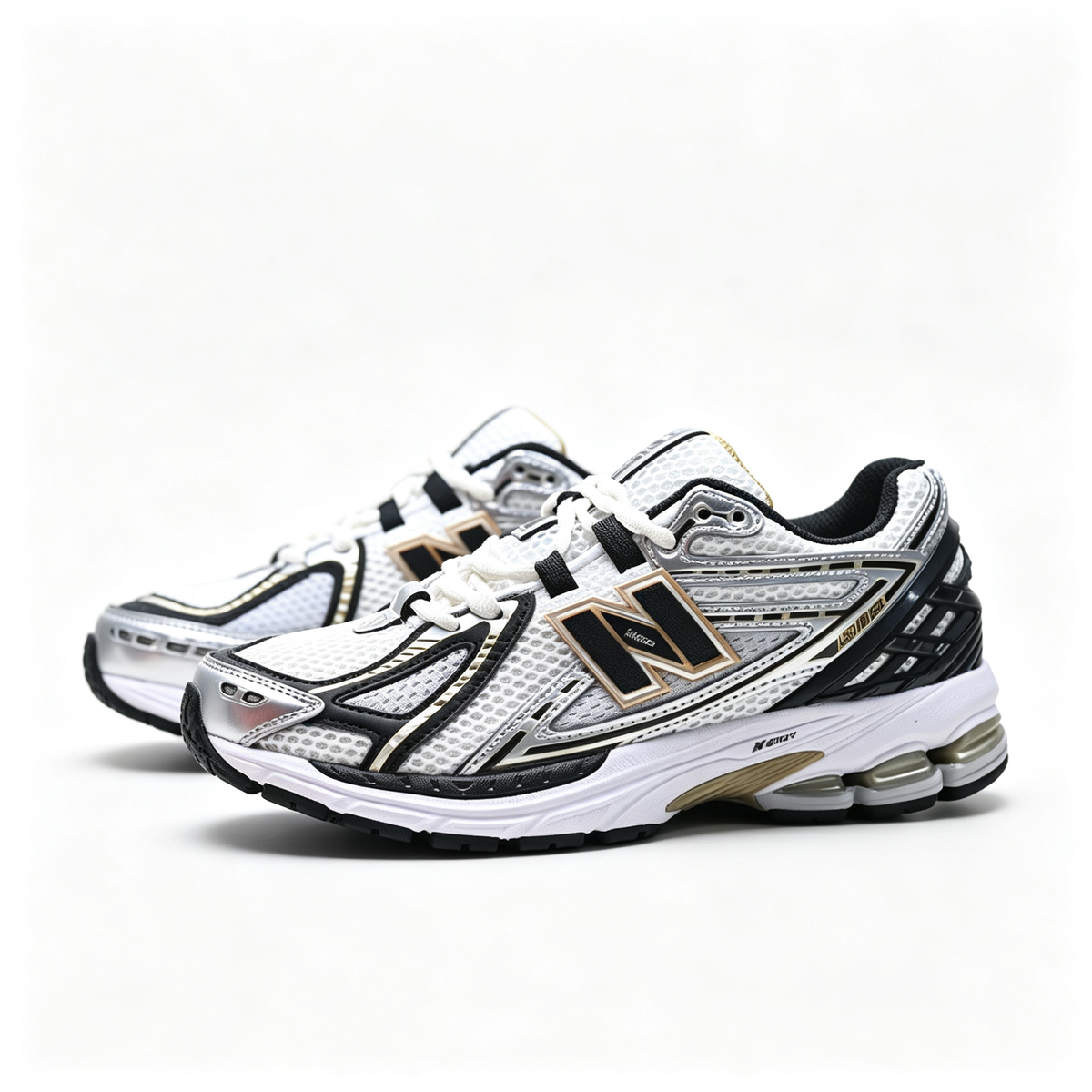New Balance 1906R White Black Gold Sneakers – Unisex Mesh Retro Running Shoes with N-ERGY Cushioning