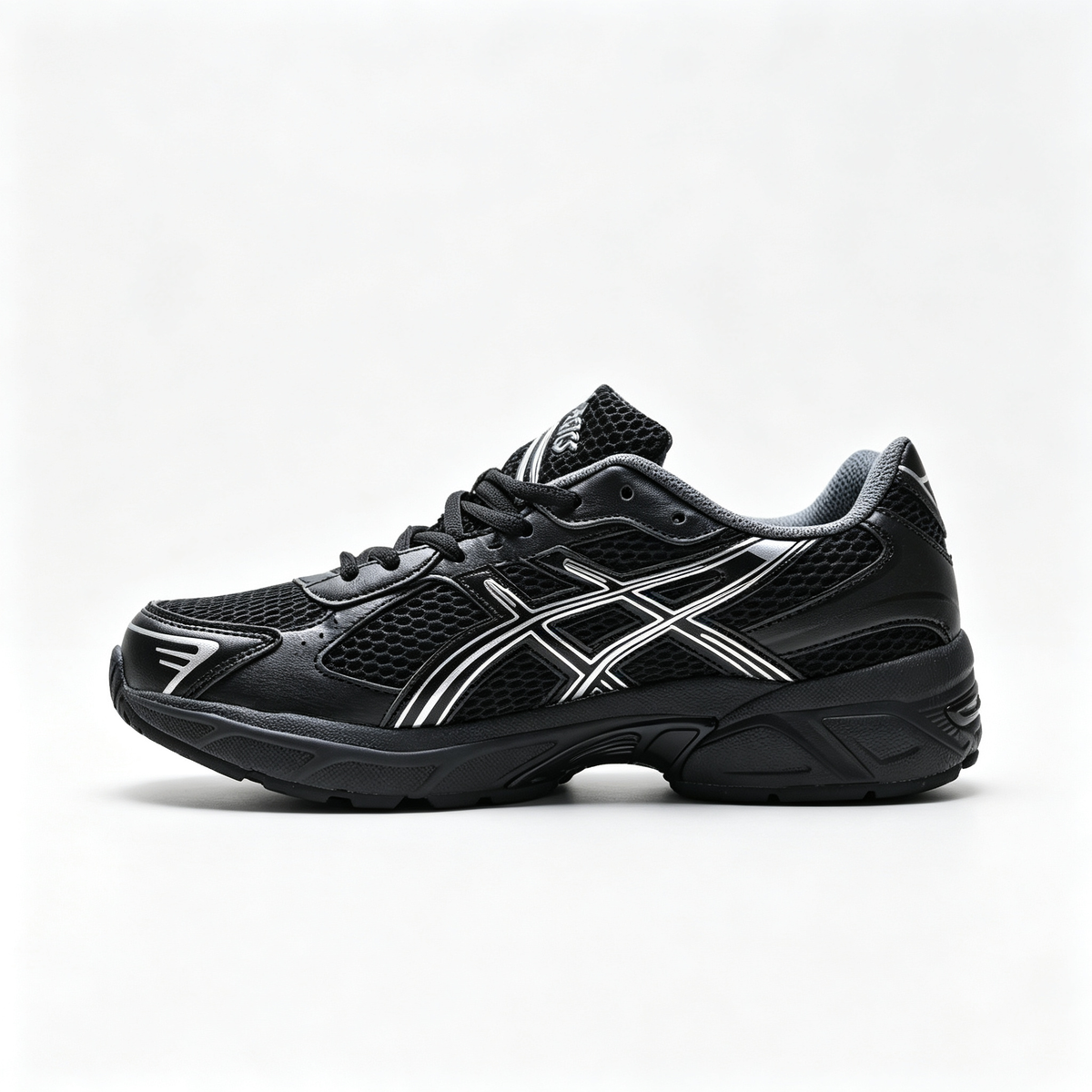 ASICS GEL-1130 Black Pure Silver Retro Running Sneakers – Unisex Mesh GEL Cushioned Shoes