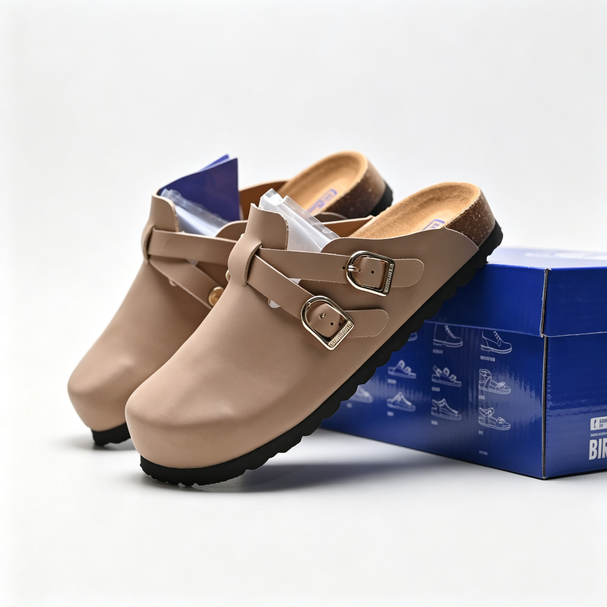 Birkenstock Boston Suede Clogs | Taupe + Adjustable Strap + Soft Footbed, Unisex Orthopedic Slip-On Shoes, Classic Comfort & Minimalist Style