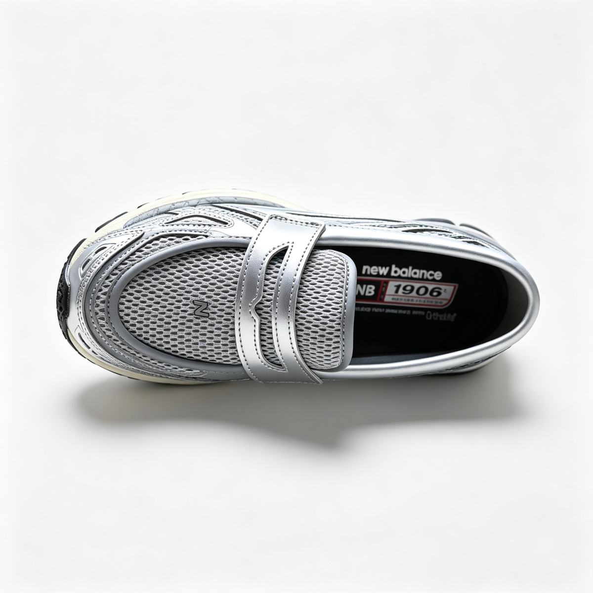 New Balance 1906L Silver Metallic Black Loafers – Unisex Mesh Slip-On Sneakers with N-ergy Cushioning