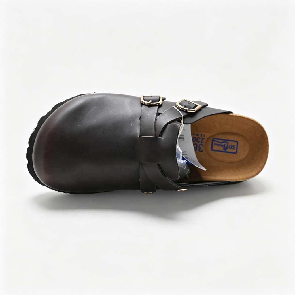 Birkenstock Boston | Black Smooth Leather + Super Grip Sole + Double Strap, Unisex Waterproof-Ready Clogs, Premium Orthopedic Slip-Ons